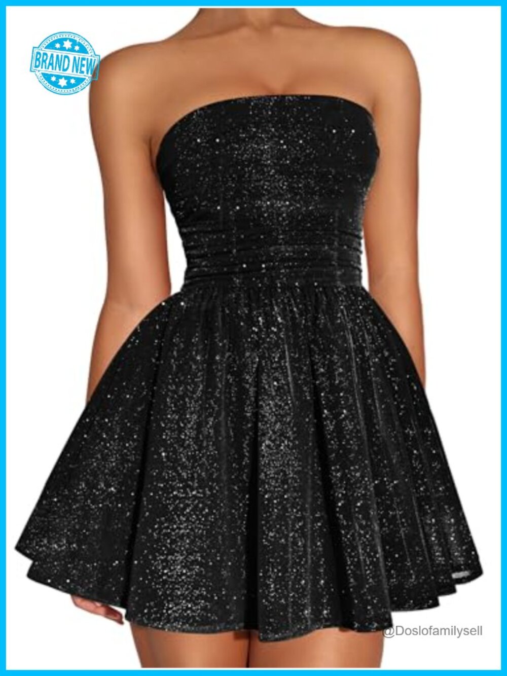 Women's Strapless Sequin Mini Dress Ruched Bow Party Prom Homecoming